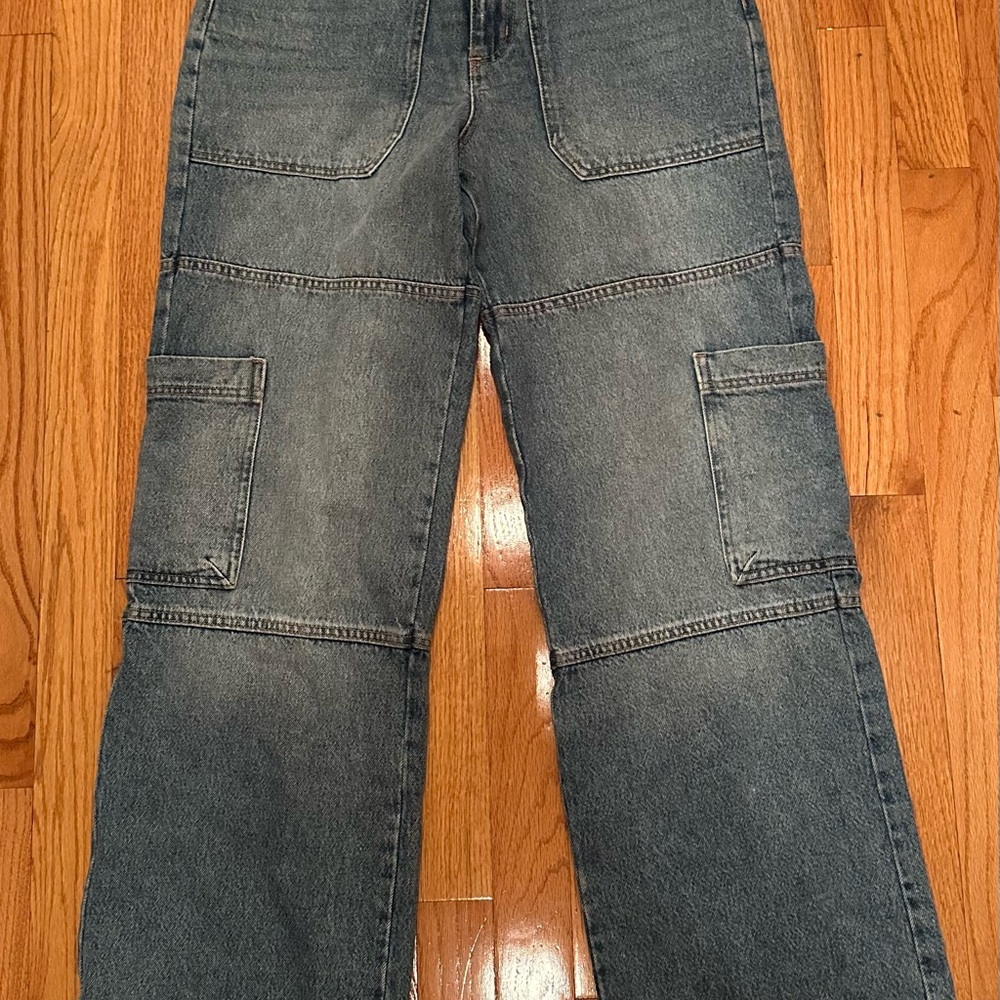 Casual Blue Cargo Jeans